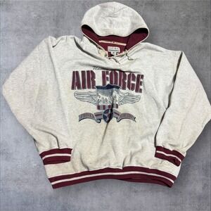 Vintage Air Force‎ Hoodie Mens XL Gear For Sports Gray Thrashed Pullover
